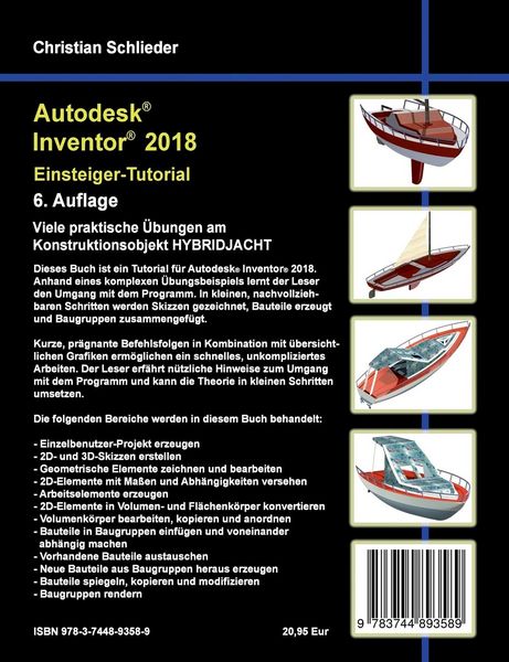 Produktbild: Autodesk Inventor 2018 - Einsteiger-Tutorial Hybridjacht