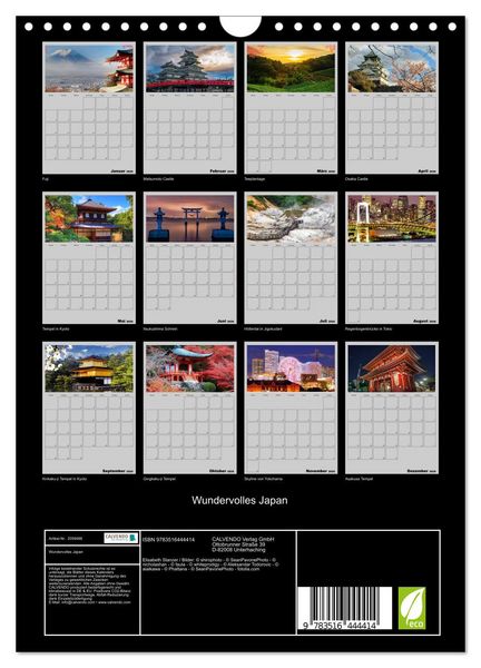 Produktbild: Wundervolles Japan (Wandkalender 2026 DIN A4 hoch), CALVENDO Monatskalender