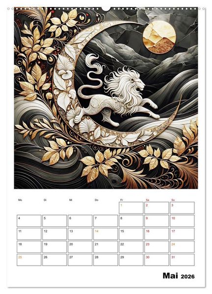 Produktbild: Tierische Mondlichtmagie (Wandkalender 2026 DIN A2 hoch), CALVENDO Monatskalender