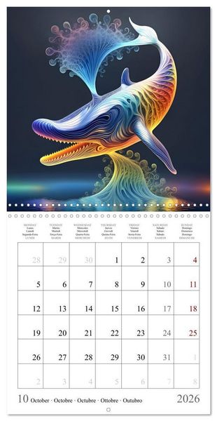 Produktbild: Rainbow Creatures (Wall Calendar 2026 12 &times; 12 Inch) CALVENDO 12 Month Wall Calendar