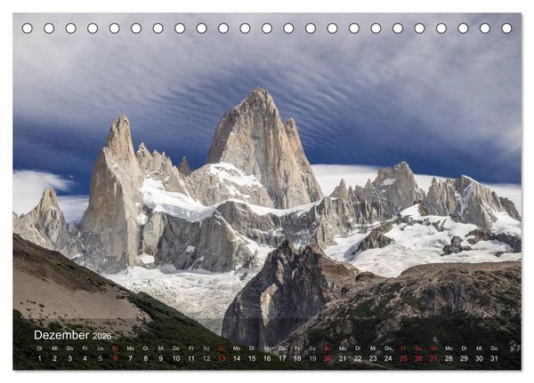 Produktbild: Majest&auml;tische Bergwelten Cerro Torre & Fitzroy Patagonien (Tischkalender 2026 DIN A5 quer), CALVENDO Monatskalender