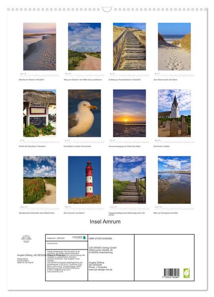Produktbild: Insel Amrum (Wandkalender 2026 DIN A2 hoch), CALVENDO Monatskalender