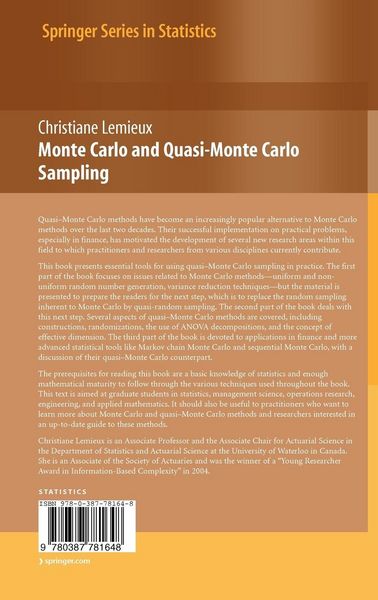 Produktbild: Monte Carlo and Quasi-Monte Carlo Sampling