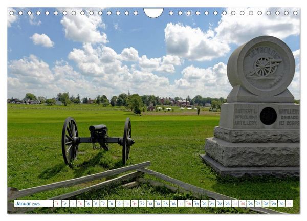 Produktbild: Gettysburg Military Park (Wandkalender 2026 DIN A4 quer), CALVENDO Monatskalender