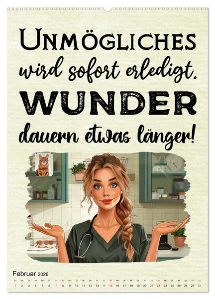 Produktbild: Tierarztspr&uuml;che (hochwertiger Premium Wandkalender 2026 DIN A2 hoch), Kunstdruck in Hochglanz