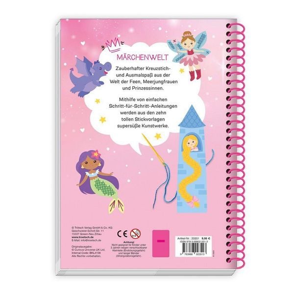 Produktbild: Tr&ouml;tsch Bastelbuch Besch&auml;ftigungsbuch Meine ersten Kreuzstichbilder M&auml;rchenwelt