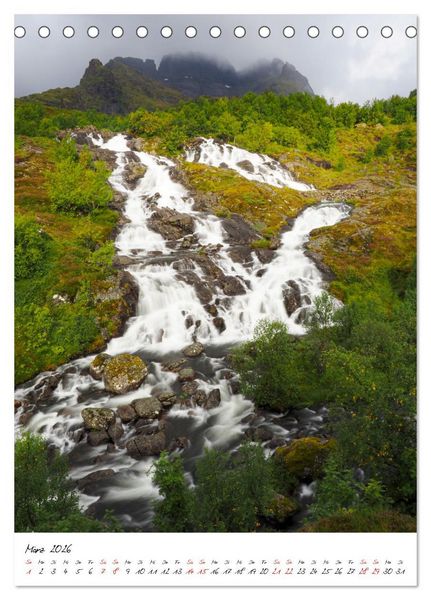Produktbild: Norwegen - Das Land der Berge, Fjorde und Wasserf&auml;lle (Tischkalender 2026 DIN A5 hoch), CALVENDO Monatskalender