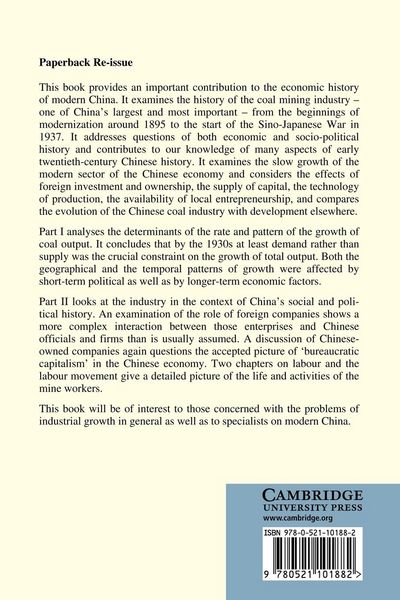 Produktbild: Coal Mining in China's Economy and Society 1895-1937