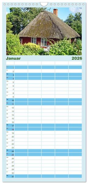 Produktbild: Familienplaner 2026 - Sehenswertes im S&uuml;den D&auml;nemarks mit 5 Spalten (Wandkalender, 21 x 45 cm) CALVENDO