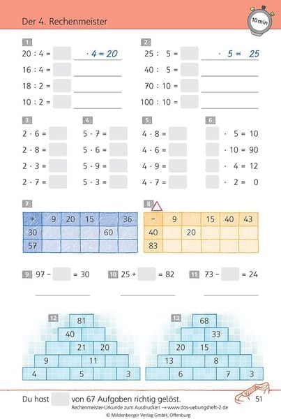Das Übungsheft Mathematik 2