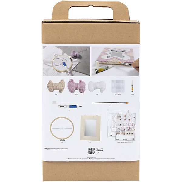 Produktbild: Creativ Company DIY Sets Sticken & Nadelstanzen Kreativ Set Punch Needle, Pastellfarben, Spiegel, Kreativ Box