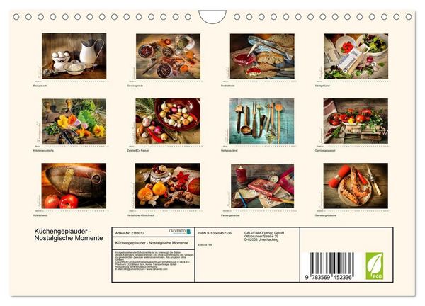 Produktbild: K&uuml;chengeplauder - Nostalgische Momente (Wandkalender 2027 DIN A4 quer), CALVENDO Monatskalender