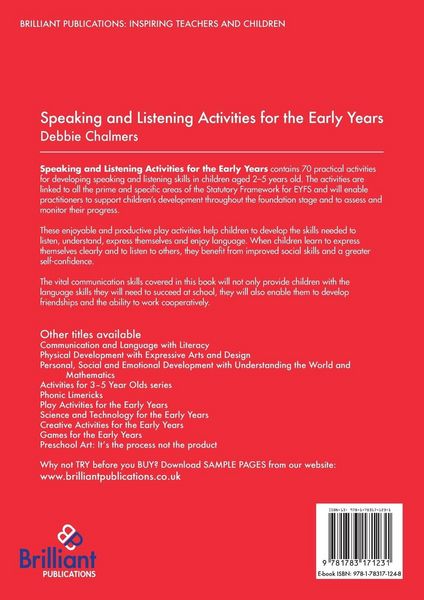 Produktbild: Speaking and Listening Activities for the Early Years