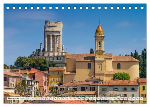 Produktbild: C&Ocirc;TE D&rsquo;AZUR Bezaubernde Orte (Tischkalender 2026 DIN A5 quer), CALVENDO Monatskalender