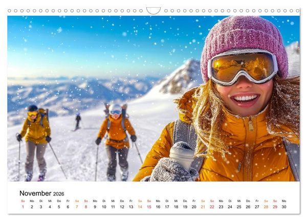 Produktbild: Unser Winter - Flocken, Fun und Freunde (Wandkalender 2026 DIN A3 quer), CALVENDO Monatskalender