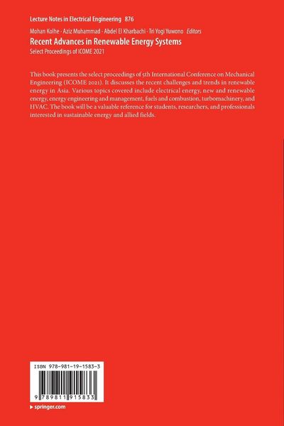 Produktbild: Recent Advances in Renewable Energy Systems