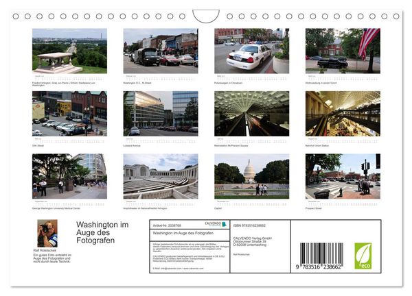 Produktbild: Washington im Auge des Fotografen (Wandkalender 2026 DIN A4 quer), CALVENDO Monatskalender