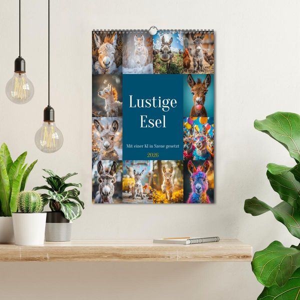 Produktbild: Lustige Esel (Wandkalender 2026 DIN A3 hoch), CALVENDO Monatskalender