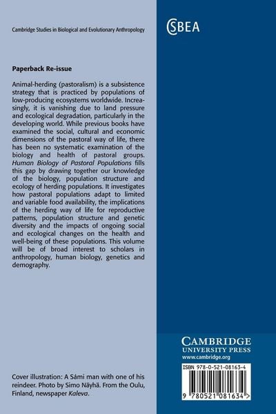 Produktbild: The Human Biology of Pastoral Populations