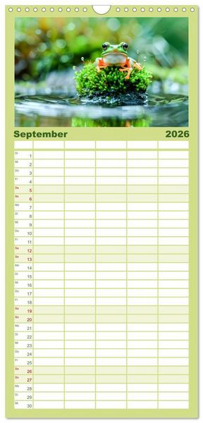 Produktbild: Familienplaner 2026 - Lustige Amphibienbande mit 5 Spalten (Wandkalender, 21 x 45 cm) CALVENDO