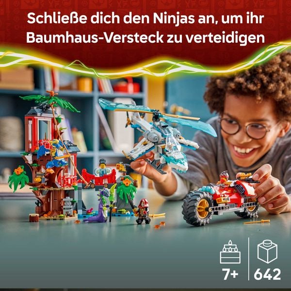 Produktbild: LEGO NINJAGO 71857 Showdown am Baumhaus mit dem Ninja-Bike, Minifiguren
