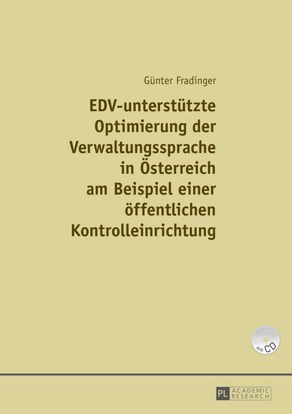Produktbild: EDV-unterst&uuml;tzte Optimierung der Verwaltungssprache in &Ouml;sterreich am Beispiel einer einer &ouml;ffentlichen Kontrolleinrichtung