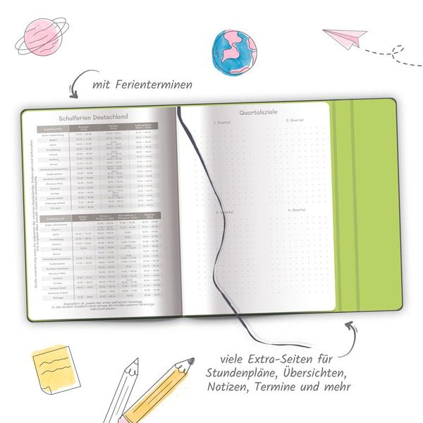 Produktbild: Tr&ouml;tsch Sch&uuml;lerkalender mit Klappe Black 23/24