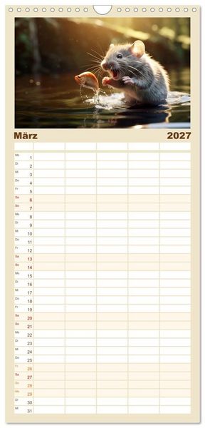 Produktbild: Familienplaner 2027 - Ein Jahr im Leben von Familie Maus mit 5 Spalten (Wandkalender, 21 x 45 cm) CALVENDO