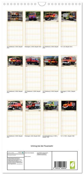 Produktbild: Familienplaner 2026 - Unimog bei der Feuerwehr mit 5 Spalten (Wandkalender, 21 x 45 cm) CALVENDO
