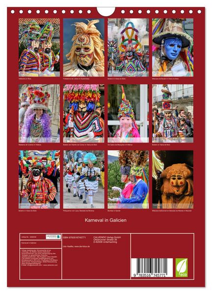 Produktbild: Karneval in Galicien (Wandkalender 2026 DIN A4 hoch), CALVENDO Monatskalender