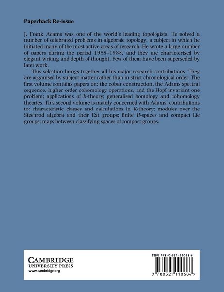 Produktbild: The Selected Works of J. Frank Adams, Volume II