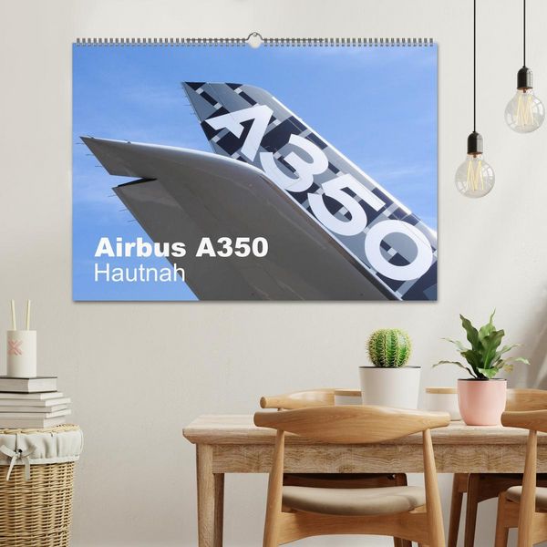 Produktbild: Airbus A350 Hautnah (Wandkalender 2026 DIN A2 quer), CALVENDO Monatskalender