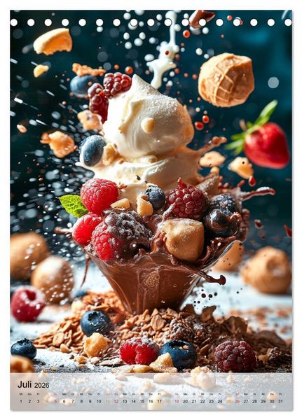 Produktbild: Eis - Raffinessen f&uuml;r Gourmets (Tischkalender 2026 DIN A5 hoch), CALVENDO Monatskalender