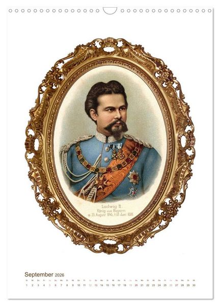 Produktbild: Ludwig II. von Bayern: Historische Illustrationen und Stiche (Wandkalender 2026 DIN A3 hoch), CALVENDO Monatskalender