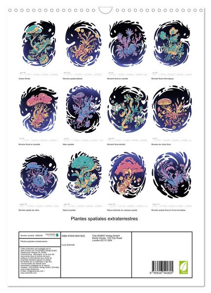 Produktbild: Plantes spatiales extraterrestres (Calendrier mural 2026 DIN A3 horizontal), CALVENDO calendrier mensuel