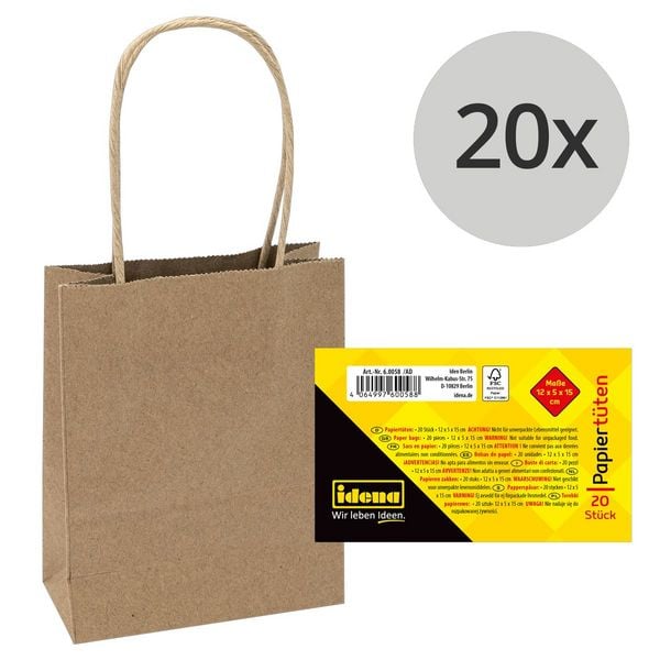 Produktbild: Idena Papiert&uuml;ten braun 12x15x5cm 20 St&uuml;ck
