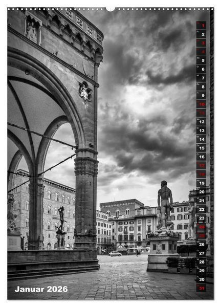 Produktbild: FLORENZ SCHWARZWEI&szlig; (Wandkalender 2026 DIN A2 hoch), CALVENDO Monatskalender