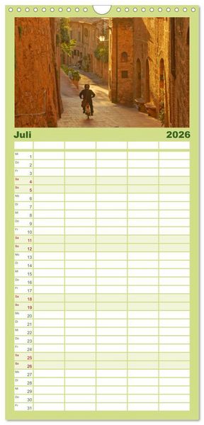 Produktbild: Familienplaner 2026 - Mediterraner Seelenfrieden mit 5 Spalten (Wandkalender, 21 x 45 cm) CALVENDO