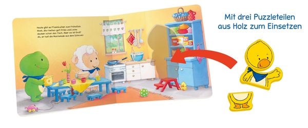 Produktbild: Ministeps: Hallo, Emil Ente! Mein erstes Holzpuzzle-Buch