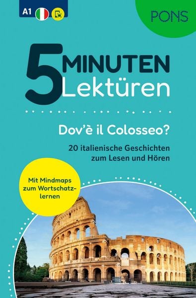 Produktbild: PONS 5-Minuten-Lekt&uuml;ren Italienisch A1 - Dov'&egrave; il Colosseo?