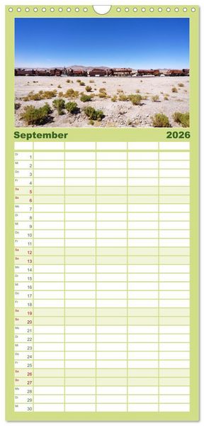 Produktbild: Familienplaner 2026 - Entdecke Bolivien mit 5 Spalten (Wandkalender, 21 x 45 cm) CALVENDO