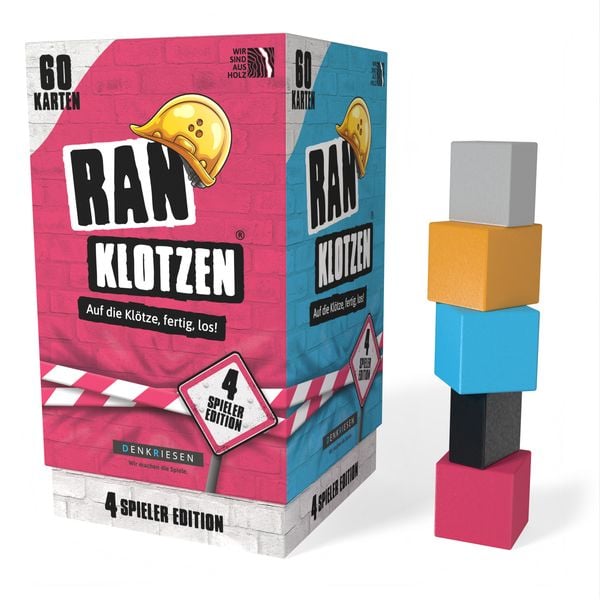 "DENKRIESEN - RANKLOTZEN® - ""Auf die Klötze, fertig, los!"" - 4 Spieler Edition"