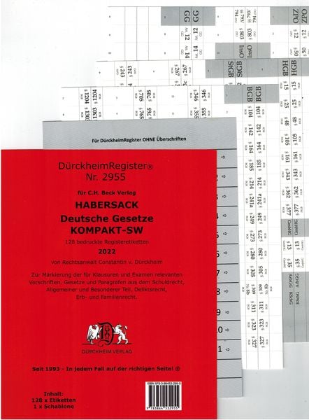 Produktbild: D&uuml;rckheimRegister&reg; HABERSACK KOMPAKT SW OHNE Stichworte