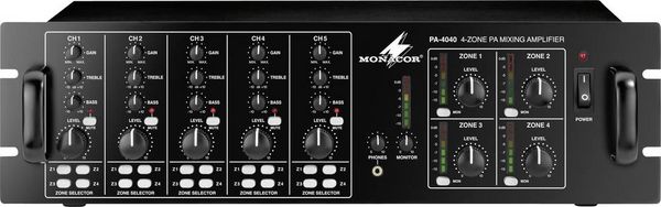 Produktbild: Monacor PA-4040 ELA-Verst&auml;rker 40W 4-Zonen
