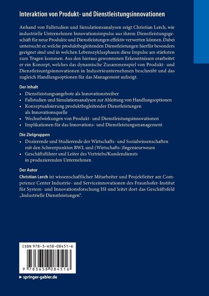 Produktbild: Interaktion von Produkt- und Dienstleistungsinnovationen