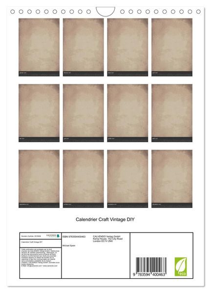 Produktbild: Calendrier Craft Vintage DIY (Calendrier mural 2027 DIN A4 horizontal), CALVENDO calendrier mensuel