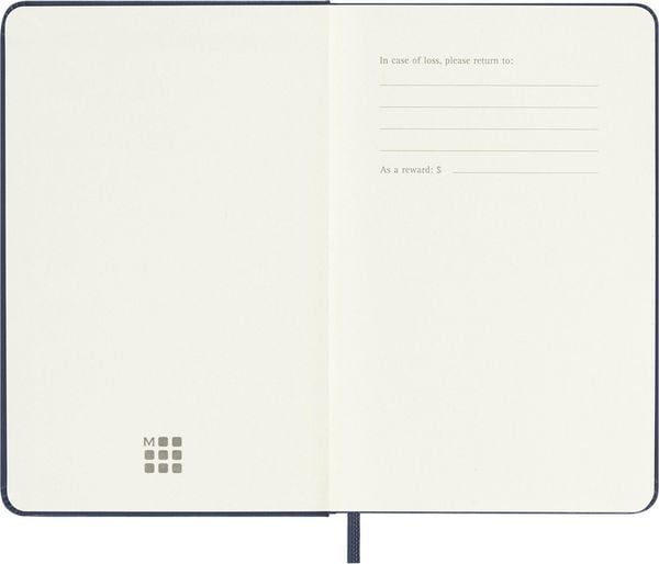 Produktbild: Moleskine 12 Monate Wochen Notizkalender 2027, Pocket/A6, 1 Wo = 1 Seite, rechts linierte Seite, Fester Einband, Saphir