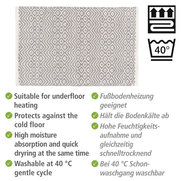 Produktbild: Badematte Mod. Abai, 50 x 80 cm, hergestellt aus recycelten PET-Flaschen