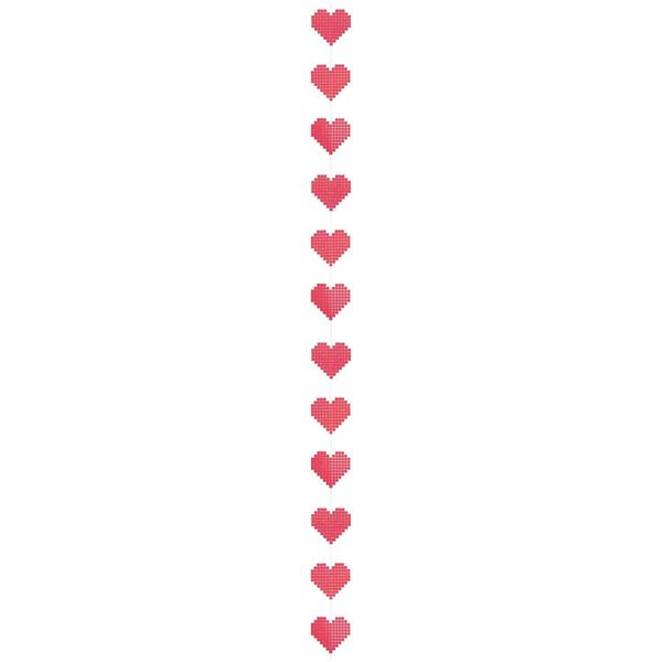 Produktbild: Gen&auml;hte Girlande Pixel, Herzen, , 2,3 m