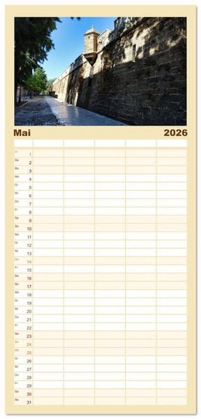 Produktbild: Familienplaner 2026 - C&aacute;diz Sp&uuml;re die frische Meeresbrise mit 5 Spalten (Wandkalender, 21 x 45 cm) CALVENDO